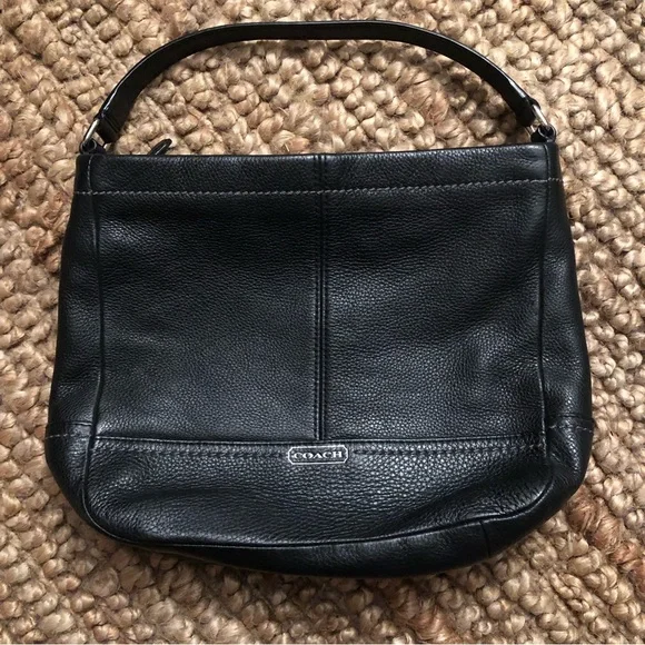 Coach Black Pebbled Leather Hobo Shoulder Bag - Picture 3 of 14